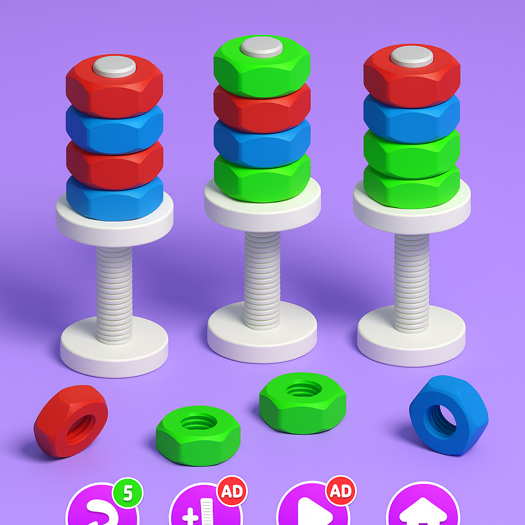 Crazy Nuts Sort Screenshot 2